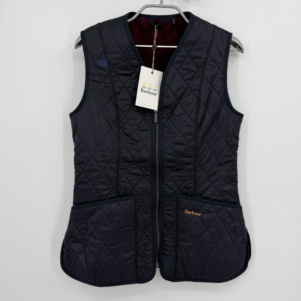 Barbour Navy Blue Fleece Betty Quilted Liner Vest size 4 Women's or UK 8 *read*